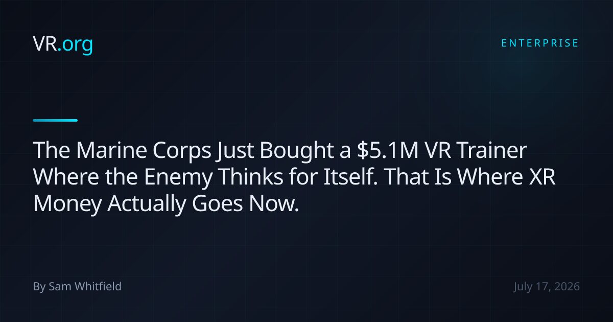 Korpus Piechoty Morskiej USA inwestuje w trenażer VR z adaptacyjną sztuczną inteligencją