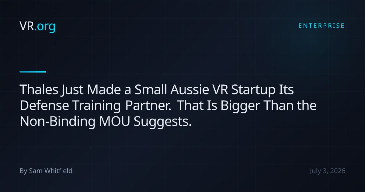Thales Australia nawiązuje współpracę z Operator XR w zakresie szkoleń VR
