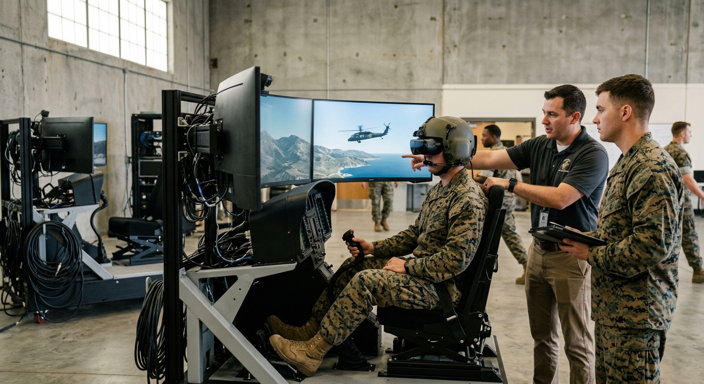 Nowy symulator H-1 Mission Rehearsal Trainer dostarczony do bazy Camp Pendleton