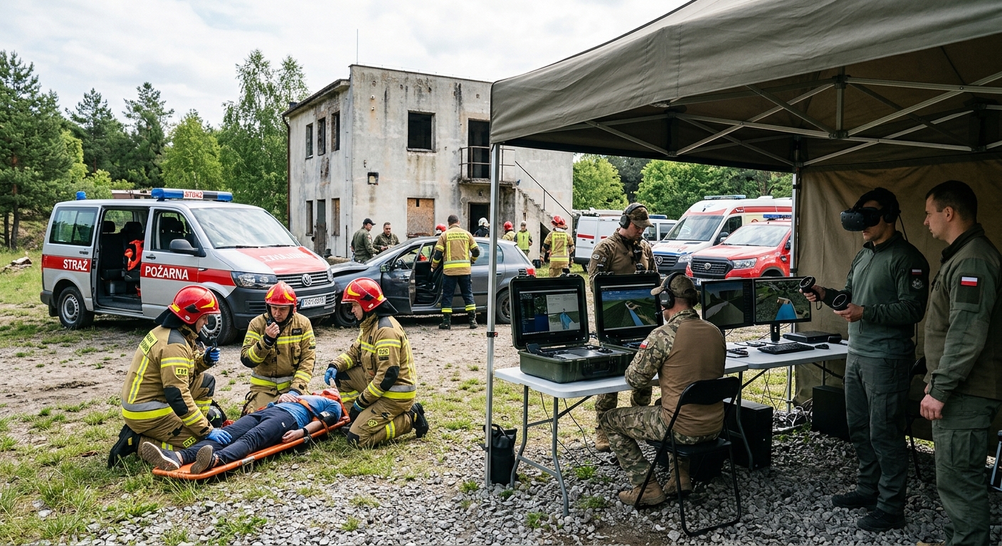 Symulatory VR i manewry służb ratunkowych w Łapajówce