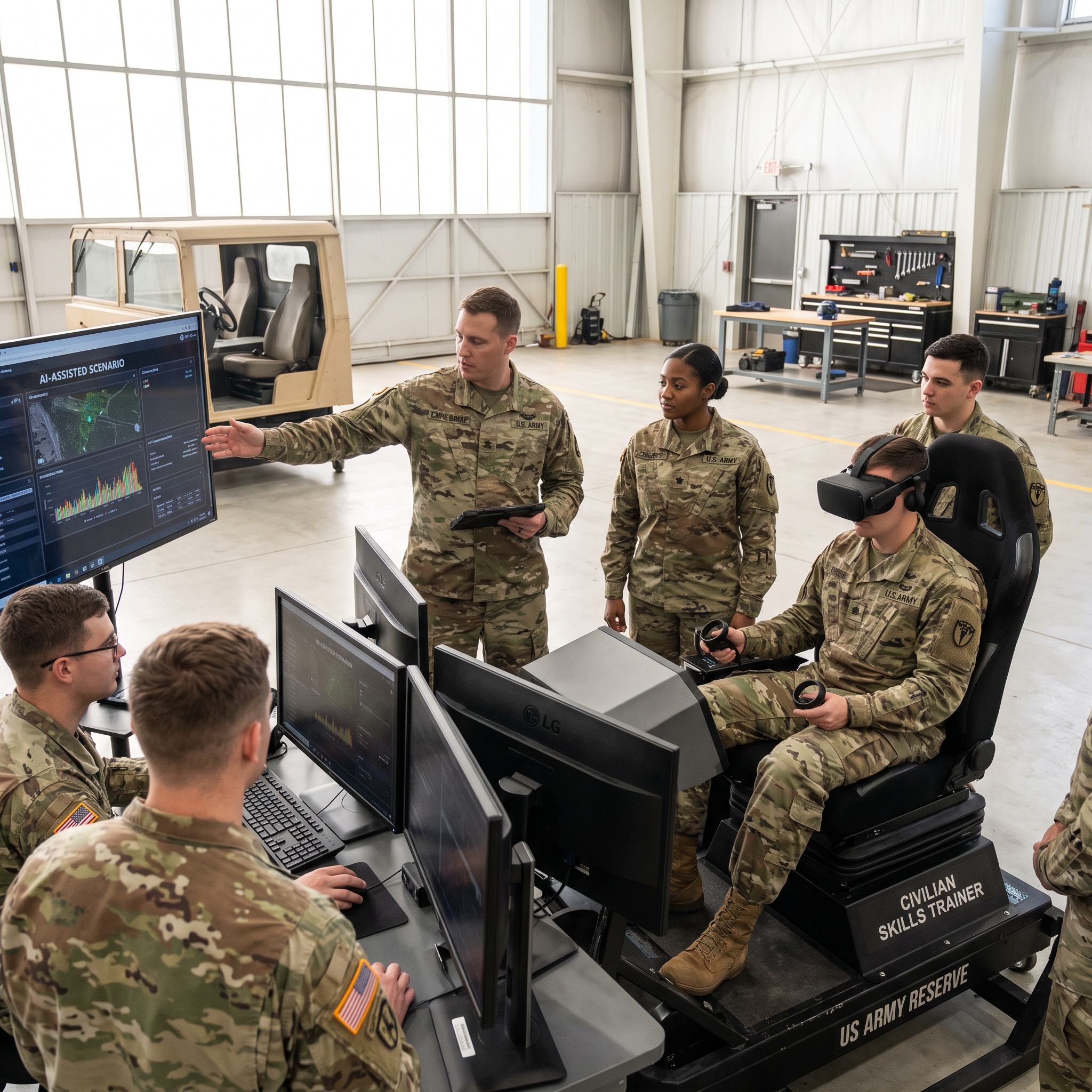 Żołnierze US Army Reserve doskonalą umiejętności cywilne z wykorzystaniem AI w symulowanym środowisku